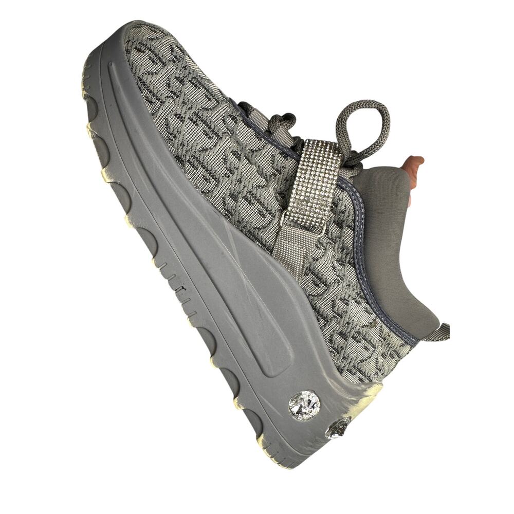 Christian Dior D-Connect Rhinestone Sneaker Gray Monogram EU 39 Single Right